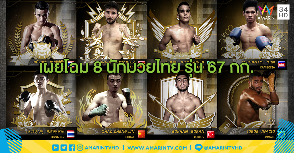 เผยโฉม '8 นักมวยไทย' รุ่น 67 กิโลกรัม เตรียมเปิดศึกสังเวียนแห่งศักดิ์ศรี 'ศึกช้างมวยไทย RealHero' #9 (คลิป)