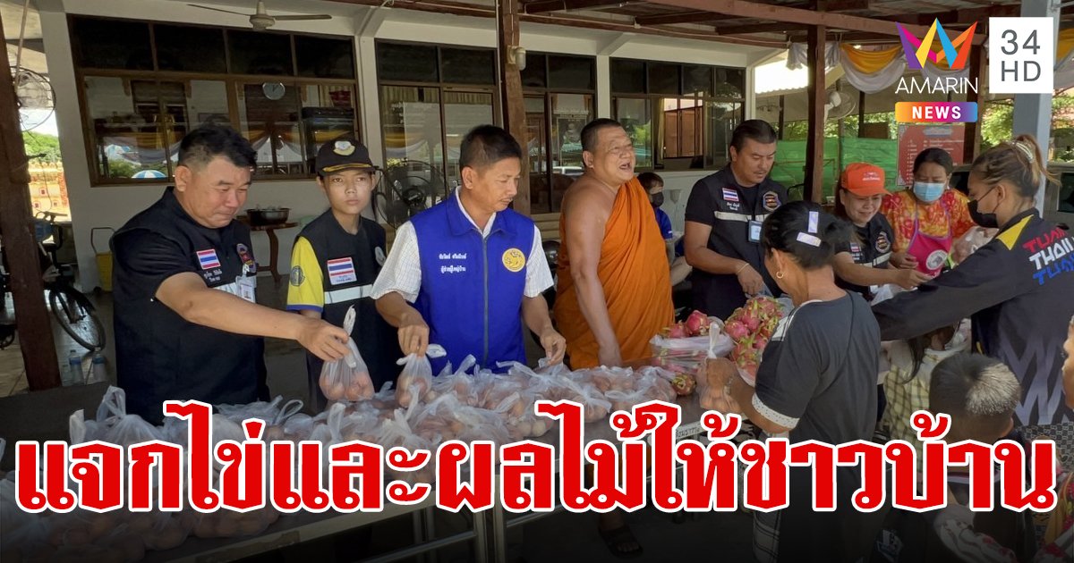 เจ้าอาวาสนำไข่ 5 พันฟอง-แก้วมังกร 100 กก. แจกชาวบ้านเพื่อช่วยเหลือลดภาระค่าใช้จ่าย