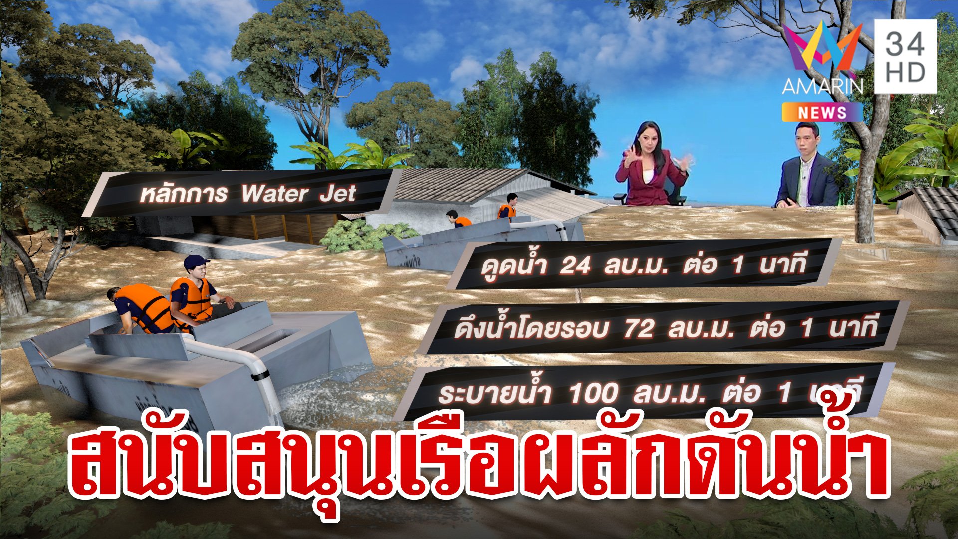 "เรือผลักดันน้ำ"  ช่วยลดภาระความเดือดร้อนของพี่น้องประชาชน | ทุบโต๊ะข่าว | 12 ก.ย. 67 | AMARIN TVHD34