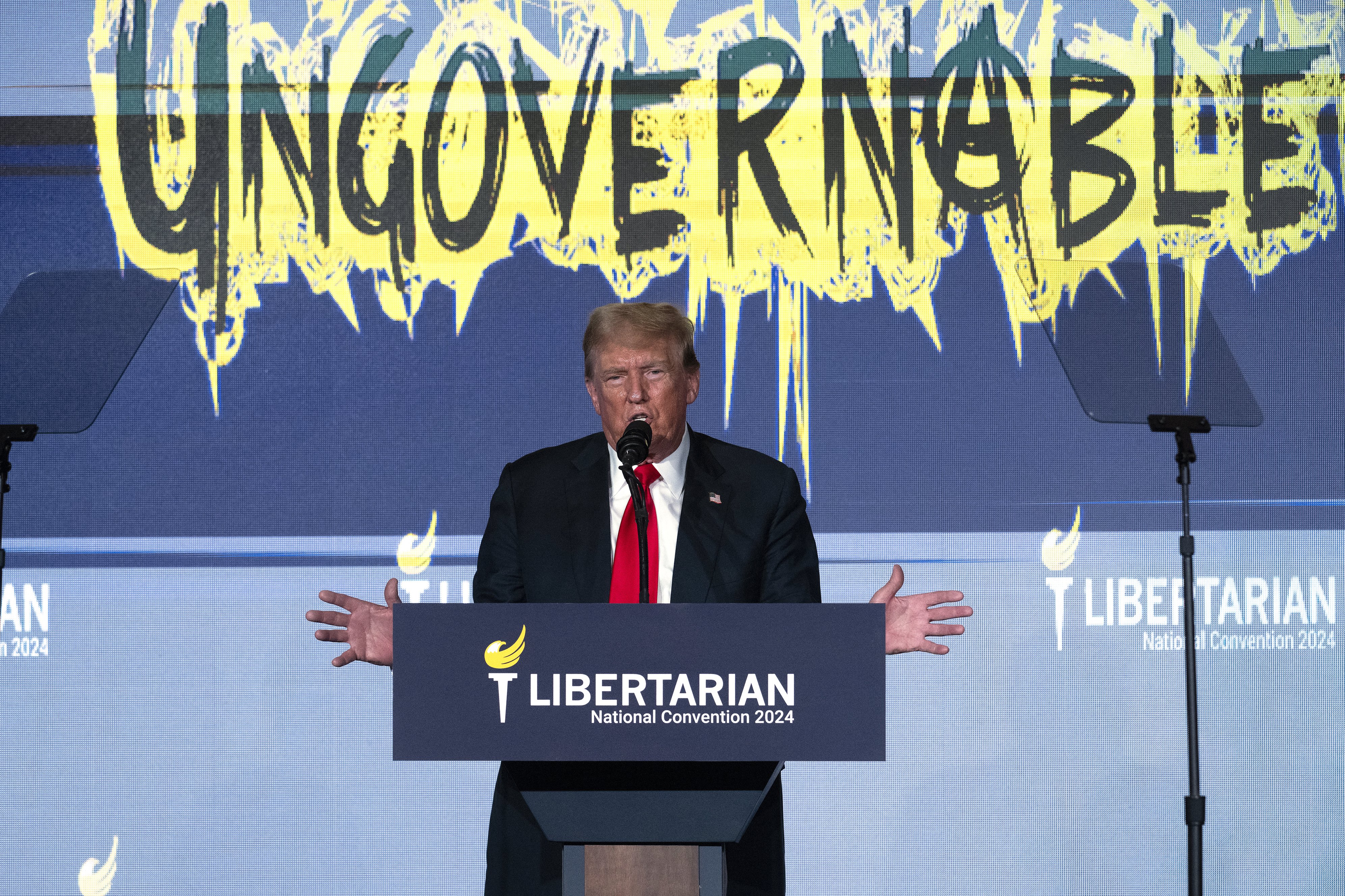 เมื่อวันที่ 25 พฤษภาคม 2024 ทาง Donald Trump ได้ขึ้นพูดหาเสียงที่ Libertarian National Convention ใน Washington, DC. 