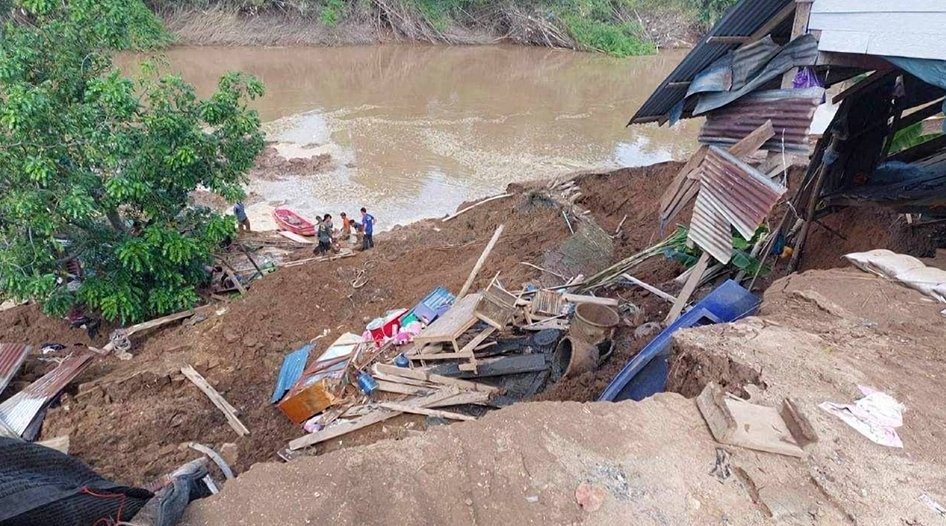 บ้านริมตลิ่งสุโขทัยสไลด์ลงแม่น้ำยม เร่งหาผู้สูญหาย 3 คน มีเด็กด้วย