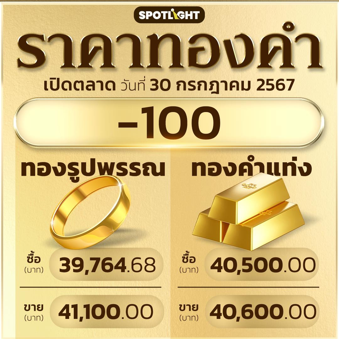 ราคาทองคำวันนี้ ประจำเดือนกรกฎาคม