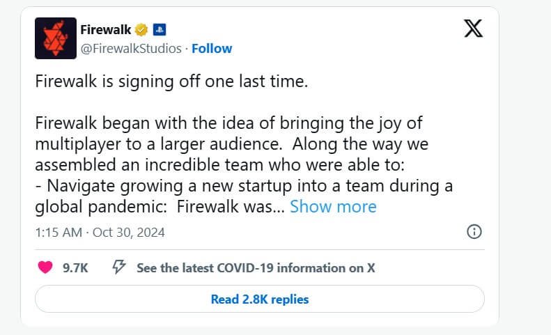 Sony ลงดาบปิด Firewalk Studios บิดา Concord เกม FPS เพื่อชาว Woke
