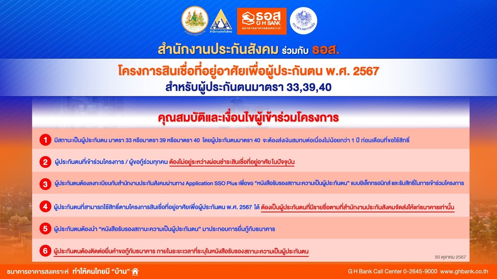 สินเชื่อบ้านราคาถูกกับ ธอส. สำหรับผู้ประกันตน ม. 33/39/40 เช็คที่นี่