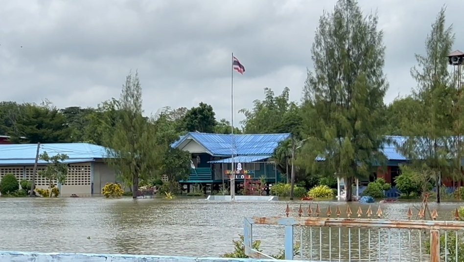 น้ำท่วมโรงเรียนบ้านกุดรู