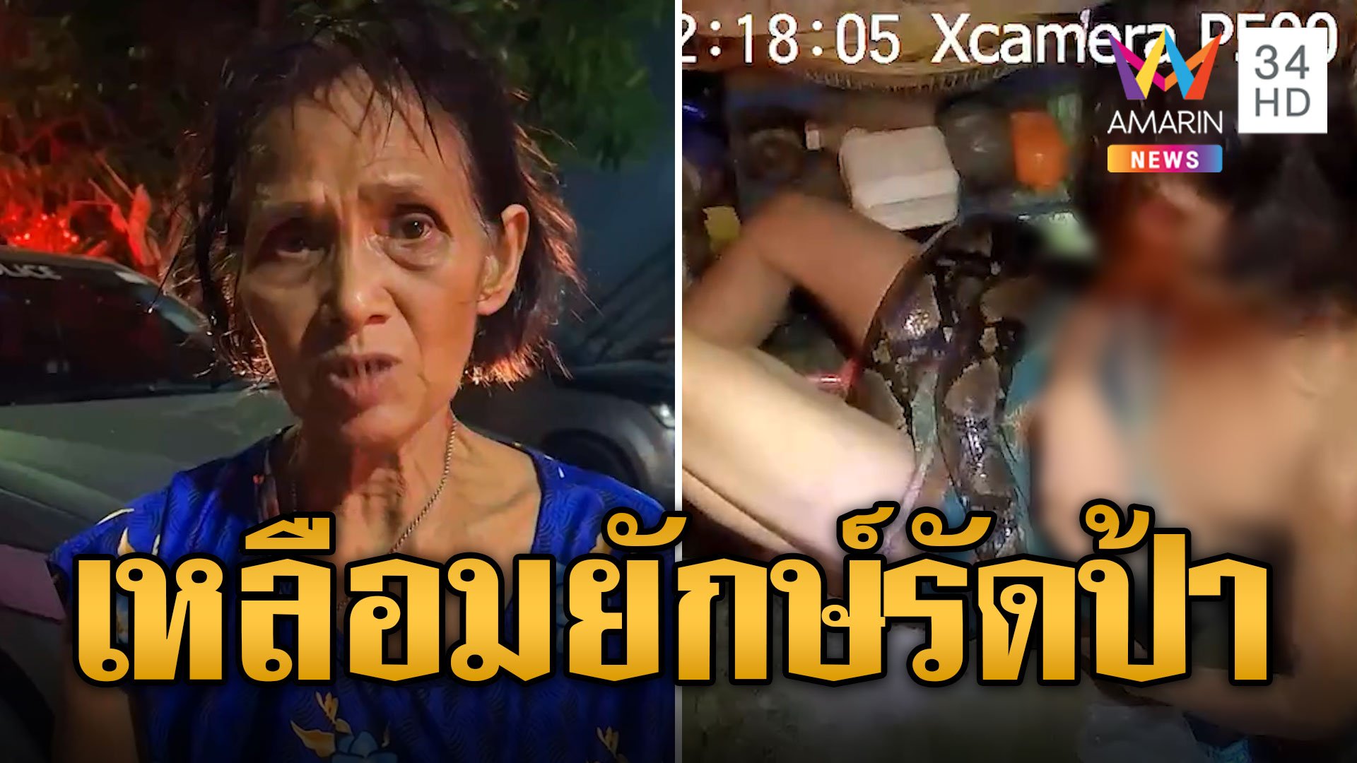 สยอง! ไอ้เหลือมยักษ์บุกเข้าครัว กัดขารัดตัวป้าหวิดดับ | ข่าวเที่ยงอมรินทร์ | 18 ก.ย. 67 | AMARIN TVHD34