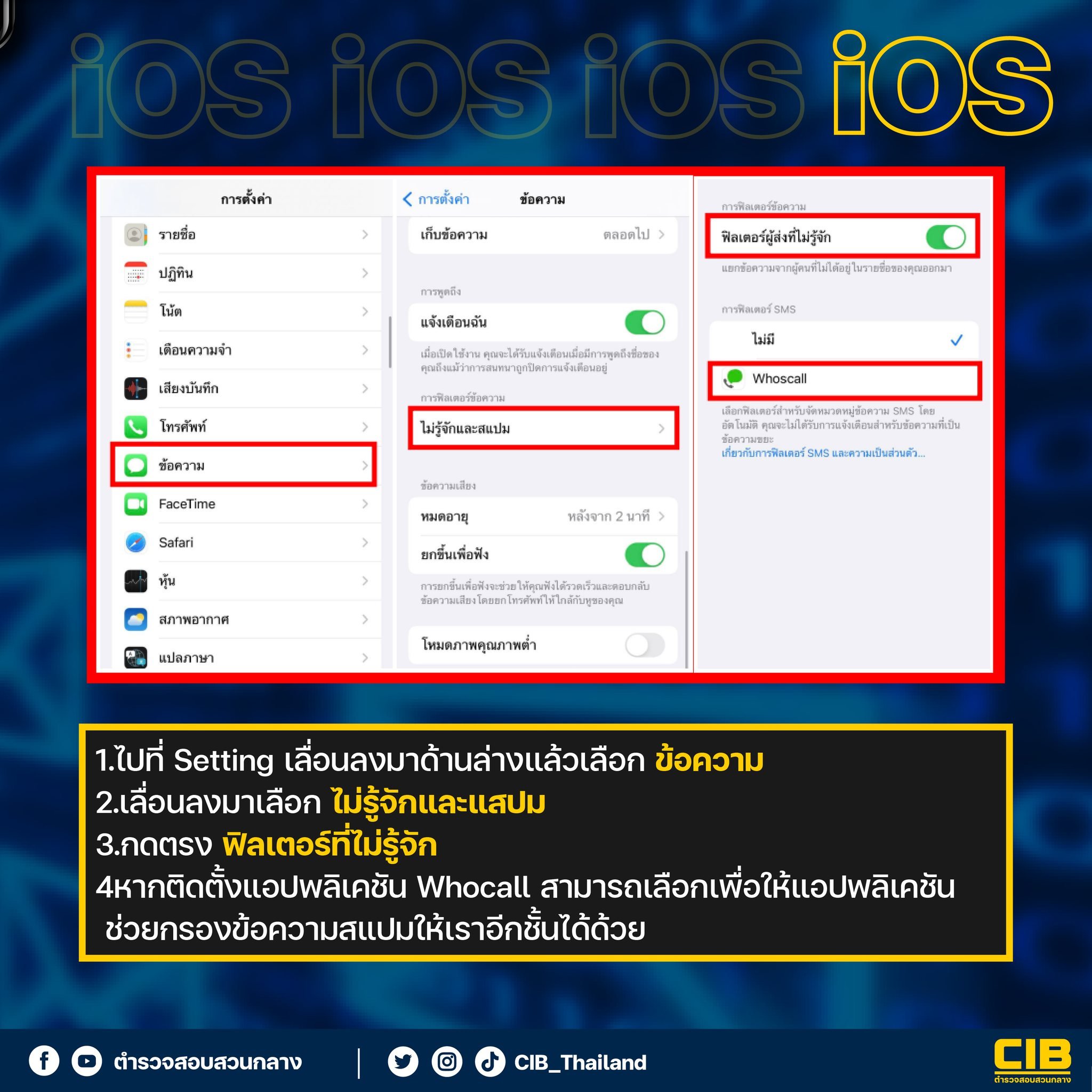 บล็อก SMS หลอกลวง IOS บล็อก SMS หลอกลวง IOS