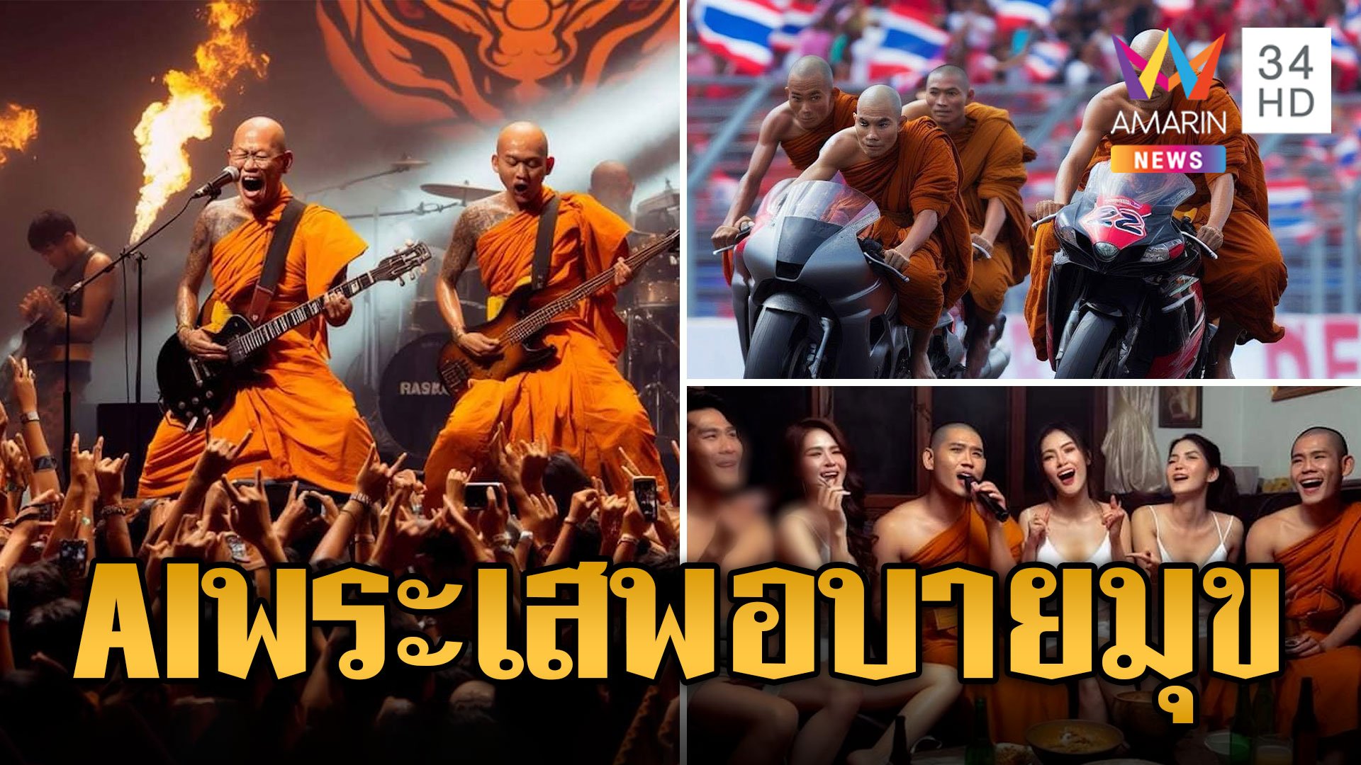 ตะลึง! AI พระร้องเกะสีกาเด็กเอนฯ-แว้นซิ่ง พส.ลั่นไม่ทน เสียหายหนักภาพลักษณ์สงฆ์ | ข่าวอรุณอมรินทร์ | 8 พ.ย. 66 | AMARIN TVHD34