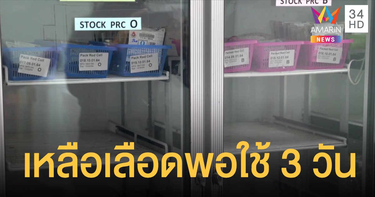 คลังเลือดขอนแก่น เหลือพอใช้ 3 วัน "กาชาด" วอนคนไทยบริจาค ขาดแคลนหนักทั่วประเทศ 