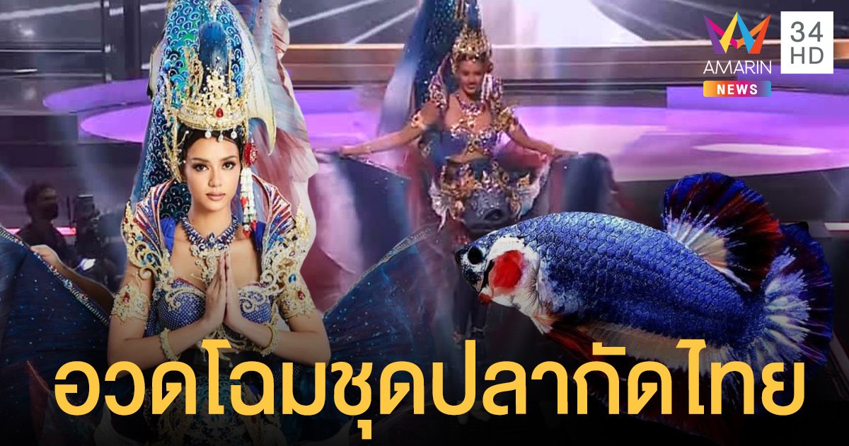 สุดปัง อแมนด้า ออบดัม สวมชุด “ปลากัดไทยไตรรงค์อนงค์นาถสุพรรณมัจฉา” เฉิดฉายบนเวที Miss Universe 2020