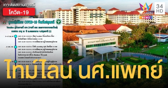 เปิดไทม์ไลน์ นศ.แพทย์ มธ.รังสิต ติดเชื้อโควิด พบไปเรียน ออกตรวจผู้ป่วย เดินห้าง กินหมูกระทะ