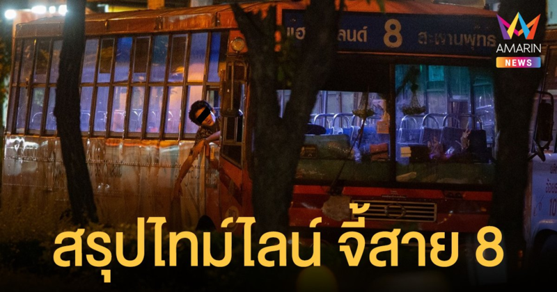 ย้อนไทม์ไลน์ จี้รถเมล์สาย 8 กลางดึก 22 ส.ค.64 เจรจาเครียดกว่า 4 ชม.