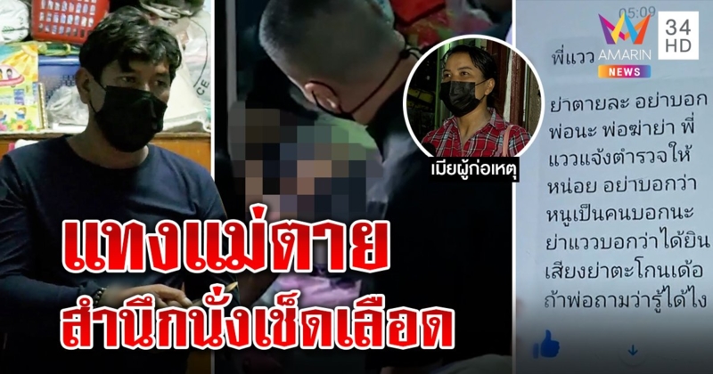 ลูกคลั่งเบื่อเลี้ยงแม่พิการใช้มีดเสียบอก เมียกับลูกช็อกไม่กล้าช่วยต้องแชตแจ้งคนช่วย (คลิป)