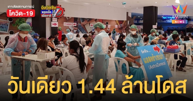 ฉีดวัคซีนโควิด ถวายเป็นพระราชกุศล วันมหิดล ได้ 1.44 ล้านโดสในวันเดียว