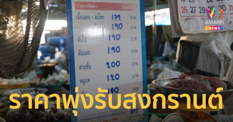 หมูขึ้นราคารับสงกรานต์ คาดทะลุ 200 บาท/ กก.