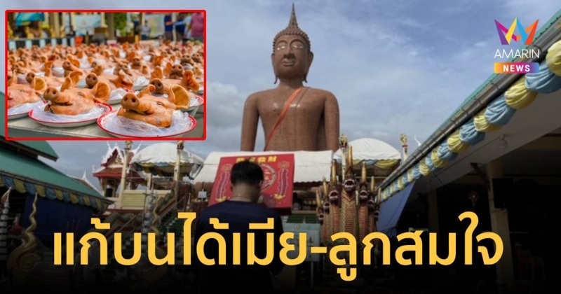 แก้บนหัวหมู 99 หัว หลังขอพรให้ได้เมีย-ลูกสมใจ