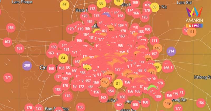 ค่าฝุ่นPM 2.5 กทม.วันนี้ ขึ้นเป็นอันดับ 12 ของโลก เตือนปชช.ระวังสุขภาพ