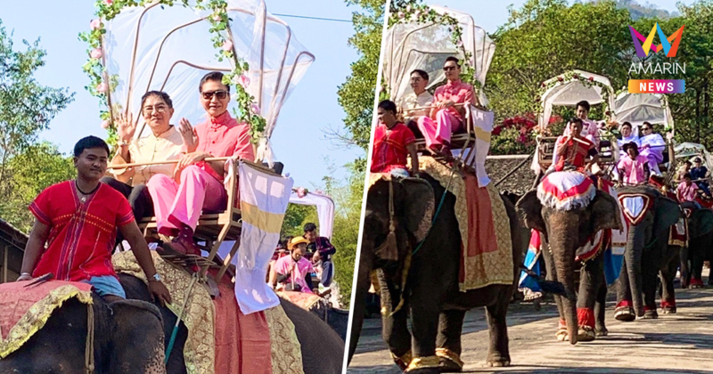 ควันหลงวาเลนไทน์ เชียงใหม่จัดสุดยิ่งใหญ่ "วิวาห์บนหลังช้าง"