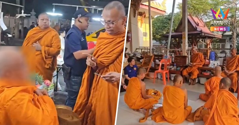 ขอแต่เงินได้ไหมโยม! พระนอกรีตบิณฑบาตเช้ามืดบนถนนวอล์คกิ้ง สตรีท พัทยา