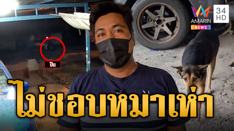 ขี้เมาของขึ้น! หมาเห่ารำคาญหู ชักปืนเล็งเจ้าหมูหวาน