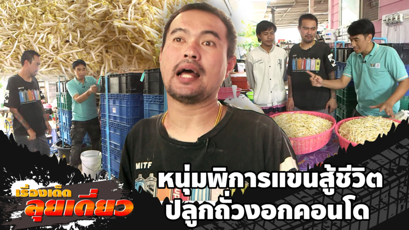เรื่องเด็ดลุยเดี่ยว | หนุ่มพิการแขนสู้ชีวิต ปลูกถั่วงอกคอนโด กทม.