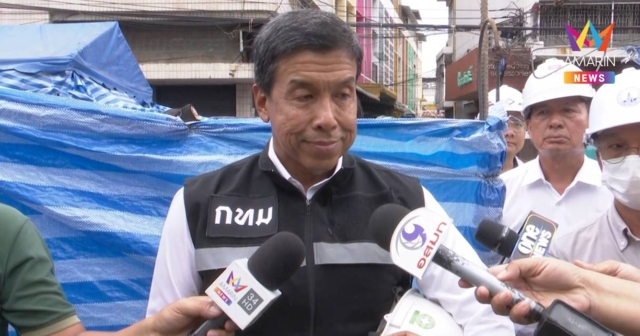 ผู้ว่าฯ กทม. เผย ร่างคนงานตกหลุมอยู่ในความลึกประมาณ 12 เมตร