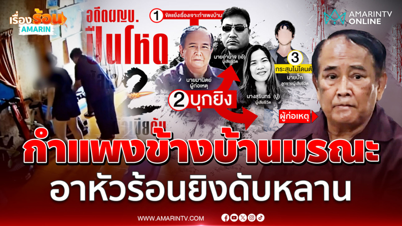 แค้นเรื่องกำแพงบ้าน อาอำมหิตไล่ยิงหลานดับ 2 ศพ