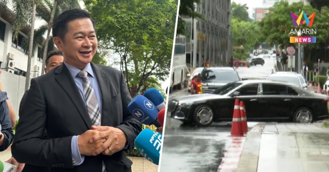 ทักษิณ“ ถึงศาลอาญาสืบพยานนัด 2 เลี่ยงสื่อขึ้นประตูข้าง