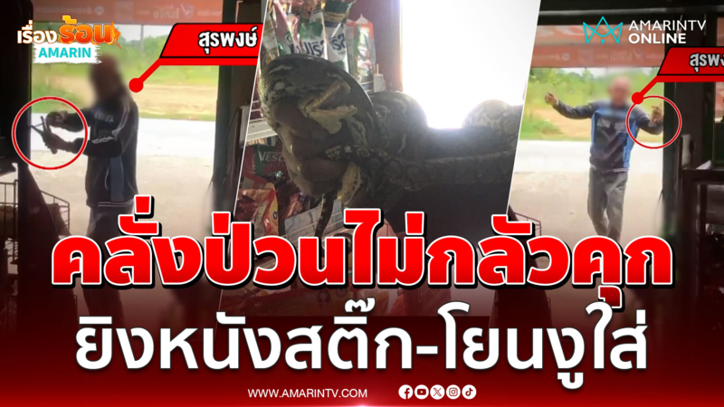 หนุ่มคลั่งป่วนไม่กลัวคุก ยิงหนังสติ๊ก - จับงูโยนใส่ร้านชำ 