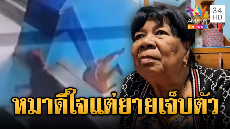 ยายตกใจหมา ตีลังกาม้วนตกบันใดหวิดขิต