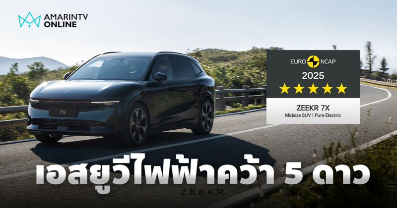 Zeekr 7X เอสยูวีไฟฟ้าคว้ารางวัล 5 ดาวด้านความปลอดภัยจาก Euro NCAP