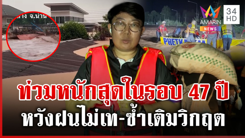 น่านวิปโยค! ท่าวังผาถูกตัดขาด น้ำซัดบ้านจมหายต่อหน้า
