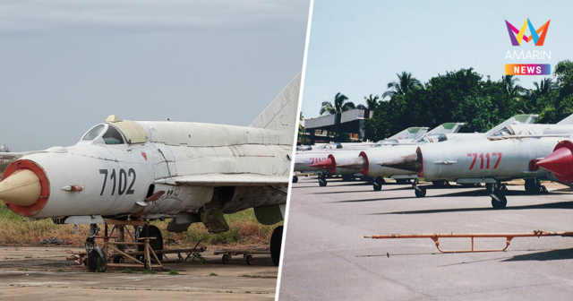 เขมรไม่มีฝูงบินพร้อมรบ เปิดภาพ เครื่องบิน Mig-21 สภาพจอดตายกลางแดด