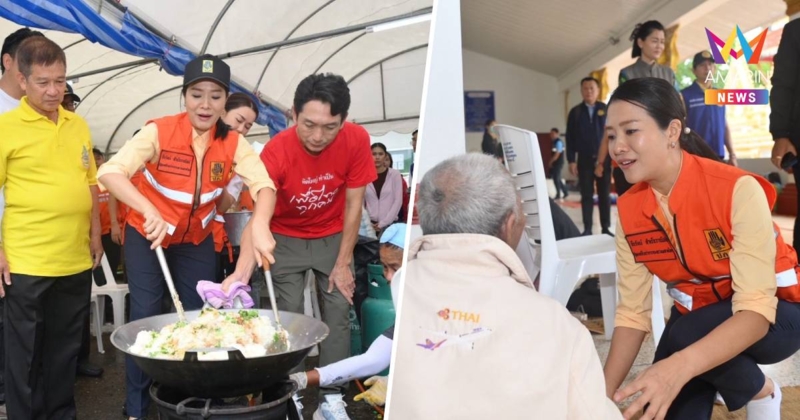 "ธีรรัตน์" ตรวจเยี่ยมศูนย์พักพิงพื้นที่อ.เดชอุดม ร่วมทำอาหารแจกจ่าย
