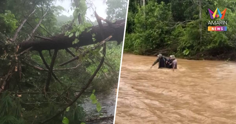 พายุฝนกระหน่ำแม่ฮ่องสอน ไฟฟ้าดับทั้งเมือง ครูดอยฝ่ากระแสน้ำไป รร.
