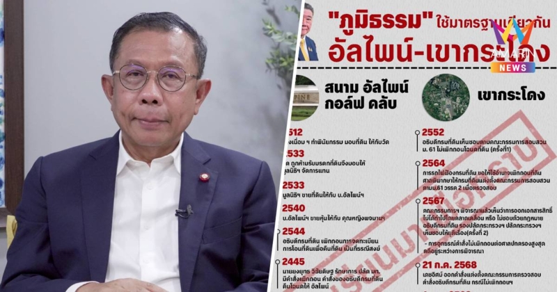 "ศุภชัย" ถาม "ภูมิธรรม" มาตรฐานเดียวกัน อัลไพน์-เขากระโดง ใครจะติดคุก
