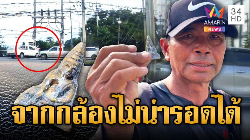 ห้อยหลวงพ่อโต! บิดจยย.แซงขวาชนกระบะยับ