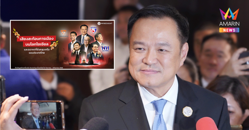 "อนุทิน” ถูกพูดถึงสูงสุดในโซเชียล แฮชแท็ก #ยุบสภา-เลือกตั้งใหม่ มาแรง