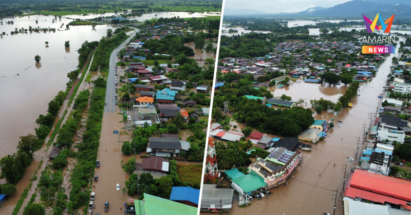วิกฤตธงแดง ฝนตกหนักอุตรดิตถ์ มวลน้ำมหาศาลไหลล้นสปิลเวย์