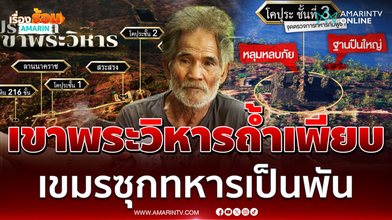 เขาพระวิหารถ้ำเพียบ เขมรซุกทหารได้เป็นพันคน 