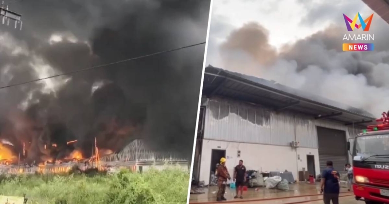 ไฟไหม้โกดังเก็บสินค้า ย่านปทุมธานี เสียหายไม่ต่ำกว่า 50 ล้าน