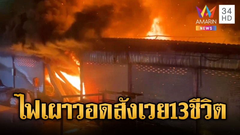 ไฟไหม้ระทึก เผาวอดโกดังหมาแมวตาย 13 ชีวิต