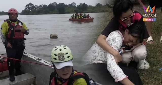นาทีกู้ภัยพบแล้ว 2 ร่าง ฝีพายงานแข่งเรือจมแม่น้ำมูล