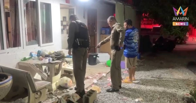 หนุ่มลูกครึ่ง ทะเลาะเมีย คว้าระเบิดไทยประดิษฐ์ทุ่มใส่โต๊ะ เจ็บ 4