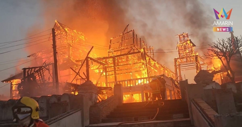 ด่วน! ไฟไหม้กุฏิไม้โบราณวัดดังเมืองลำปางวอดทั้งหลัง