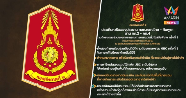 กองทัพภาคที่ 2 แจงผลการประชุม RBC กำหนดมาตรการป้องกันการเข้าใจผิด