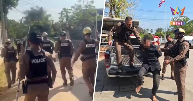 หนุ่มหลอน! คว้ามีดไล่ฟันตำรวจ บอก “ออกกำลังกาย”