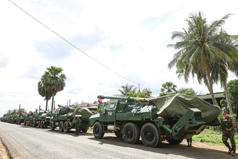 รัฐบาลกัมพูชา โพสต์โชว์ภาพ ถอนกำลังอาวุธหนัก-ทหารชายแดน