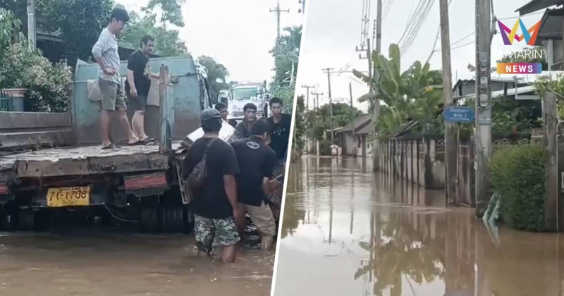 เชียงใหม่ปีนี้5รอบ !น้ำป่าหลากลงลำน้ำแม่ขานเอ่อท่วมบ้านเรือนสันป่าตอง