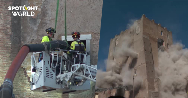 หอคอยโบราณในกรุงโรม ถล่มทับคนงานขณะเข้าบูรณะ มีผู้เสียชีวิต 1 ราย